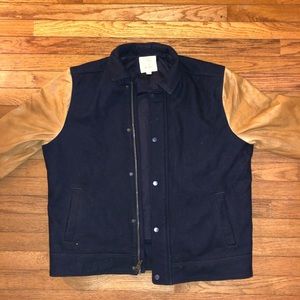 Wool Blend Lambskin Lucky Brand Officer Jacket